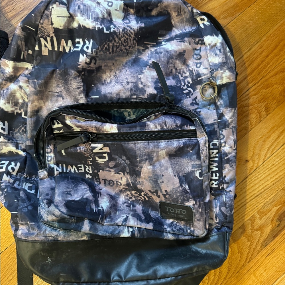 Totto Blue and Black Men's Backpack